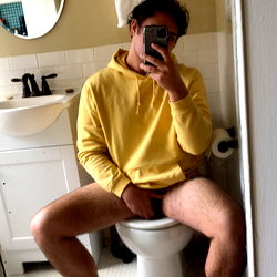 OnlyFans Model Anthony Graham Sitting on Toilet in Bathroom