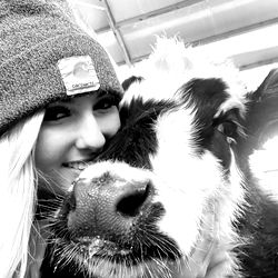 Ashley Peters and a Cow Selfie