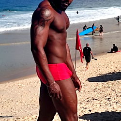 Salvador, Brasil Model DaRiO BlAcK Strikes a Pose on Beach
