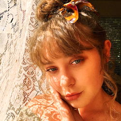 Ashley L French on the lace doily