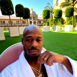Anton Harden, Los Angeles Model, Relaxing at Poolside Spa