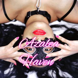 OnlyFans Model Azalea Hidden in a Masquerade Mask with Pink Lips and Black Eyeliner, Ard Skellig