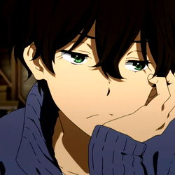 Anime Style Illustration of a Male Character with Distant Expression