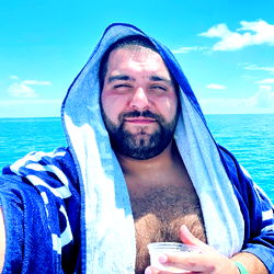 A Man Relaxing at the Beach