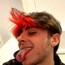 Hipster Guy with Spiky Hair and Red Headband