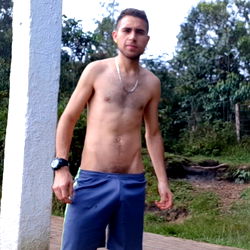 Shirtless Man in Swim Trunks, Anthony Reyes, Medellín