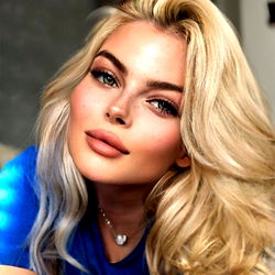 Stylish Model Alina, Shining in Light Blue