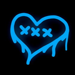 Stylized Heart with Crossed Eyes