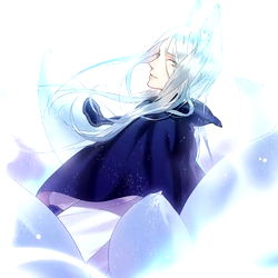 Stylized Anime Character with Blue Hair