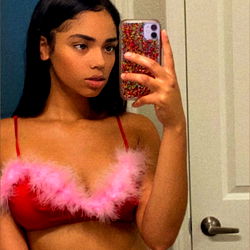Onlyfans Model in Colorful Lingerie, Taking Selfie
