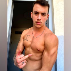 Strong and Shirtless Fitness Model