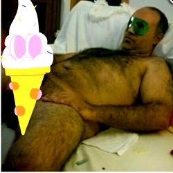 Adult Model Posing with Ice Cream