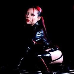 Mistress Gonya, the dominatrix in a fetish photo