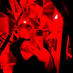 Vibrant Art-themed Mirror Selfie