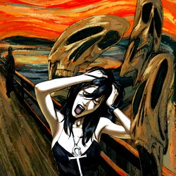 The Screaming Woman with Monsters