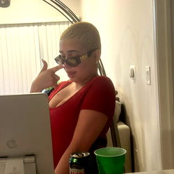 Aaliyah Hadid in a Playful Office Environment