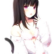 Cute Anime-Style Cat Girl Artwork with Light Effects and Translucent Overlay