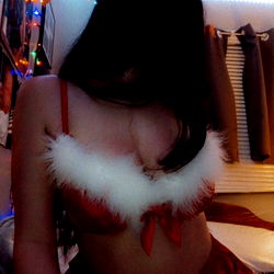 Santa-themed lingerie photoshoot