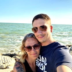 A Couple Posing for a Selfie at the Beach