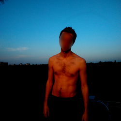 Model in Outdoor Setting at Dusk with Serene Backdrop