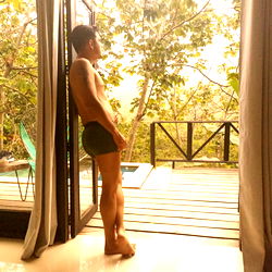 Athlete Camilo Blanco Taking a Break on His Balcony