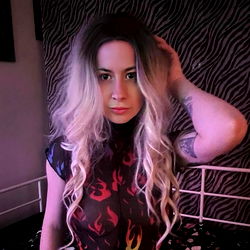 Stylish Model with Flaming Hair