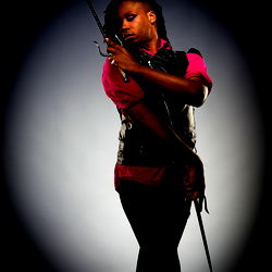 Striking Pose with Gun, New York