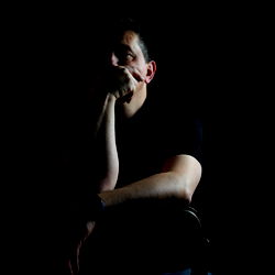 Contemplative Gentleman in Black and White