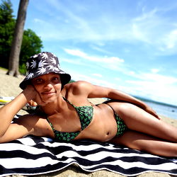 Alexandra Ferguson in Summer Bikini at the Beach