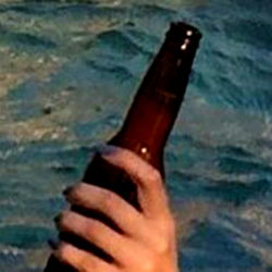 Silver Model Beer in Ocean