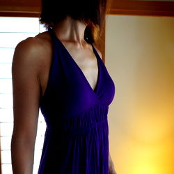 Tokyo Model Hiroko in Stunning Purple Dress