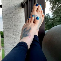 Taking a break with blue nails