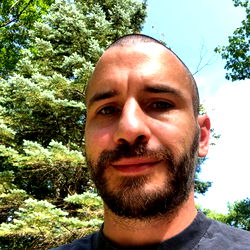 Man with beard in park