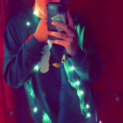 A Festive and Stylish Model in the Holiday Spirit