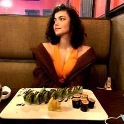 Natty Girl in a Restaurant