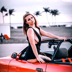 Mermaid's Vibrant Ride on Palm Beach