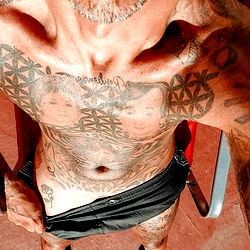 Model Showcasing Body Art and Fitness