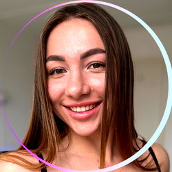 Alisa GymBabe, a model from New York, smiles brightly at the camera