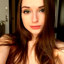 Model Monika in a Floral Dress, Taking Selfie