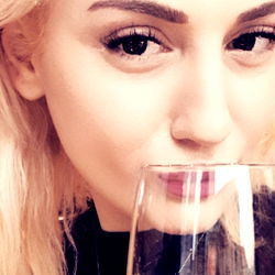 Aksana Sub, Beautiful Model Posing with Wine Glass and Smile