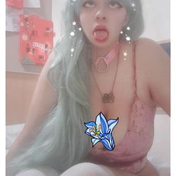 Model with Colorful Hair in a Racy Outfit