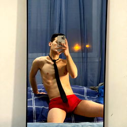 Fitness Model Belial in Red Tie and Underwear