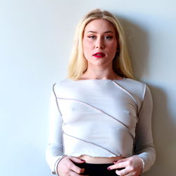 Blonde Model Strikes a Pose