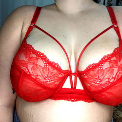 Woman in red lingerie, onlyfans model Athena ✨