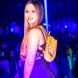 Energetic Ana at Nighttime Event, Flawless Style