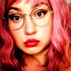 Stylish Anna Marie's Pink Hair and Glasses