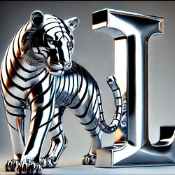 Chrome Tiger Letter Sculpture