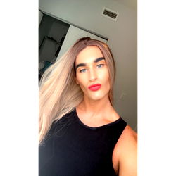 Auburn Haired Model in Black Dress