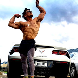 Strong and Sleek Aesthtix Model Pumping Iron