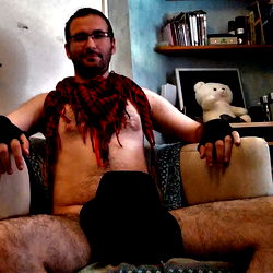 Naked Man on Chair in Onlyfans Style